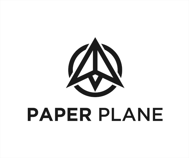 paper airplane logo design vector illustration