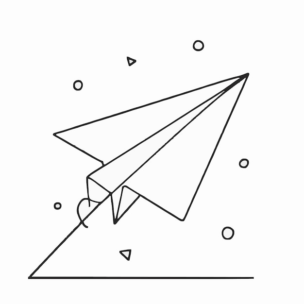 a paper airplane with a drawing of a paper airplane on it