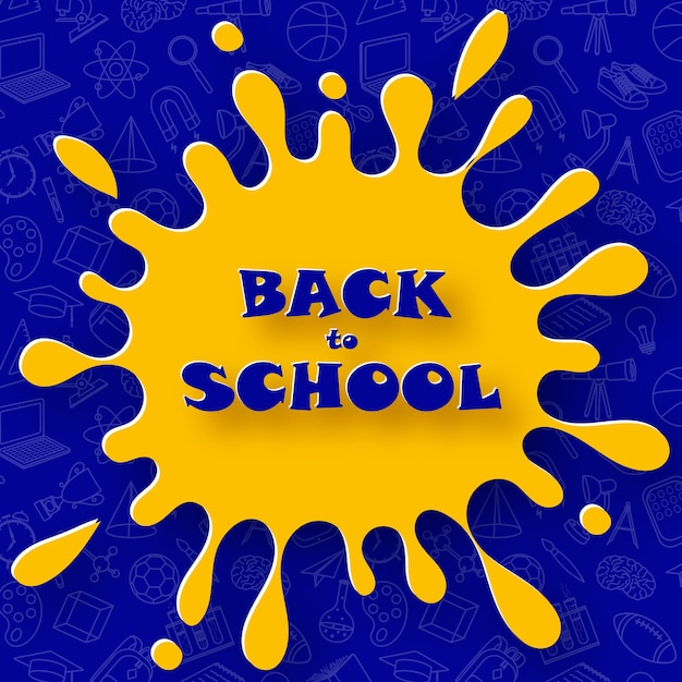 Paper art and craft style Back to school abstract background