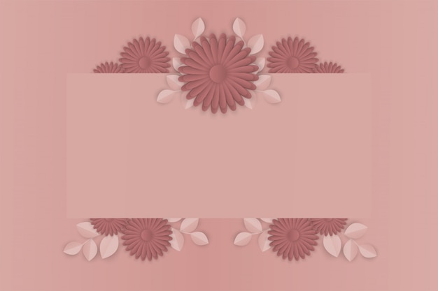 Paper art of flower on  frame background