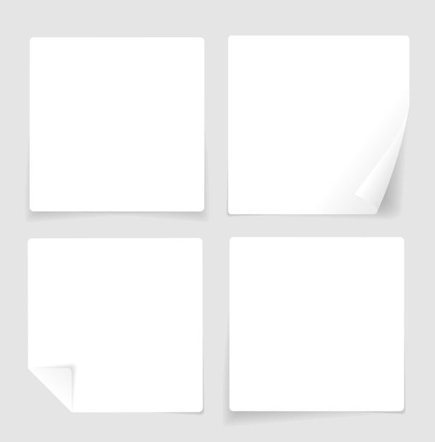 Paper Banner Blank Card Set with Place for Your Text Vector illustration