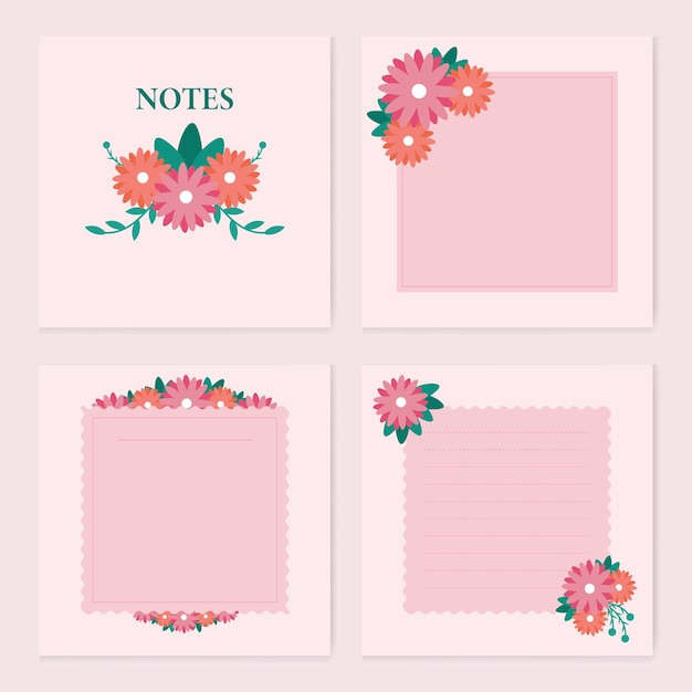 Paper blank notes with Flower design