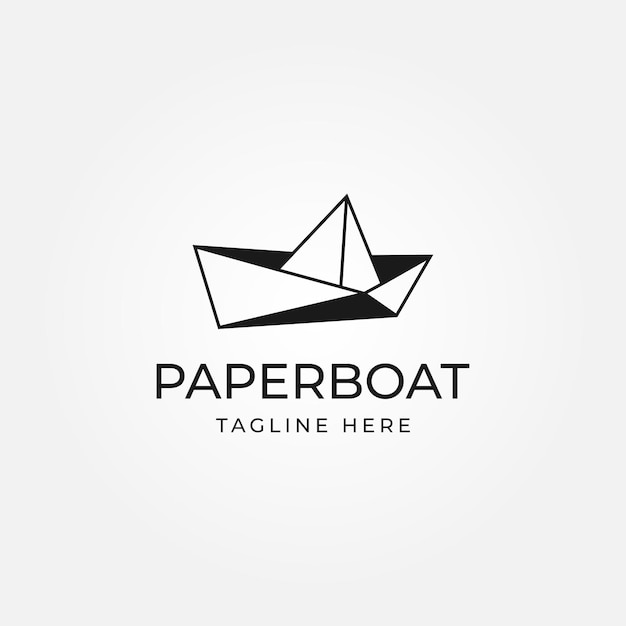 Paper boat logo icon vector