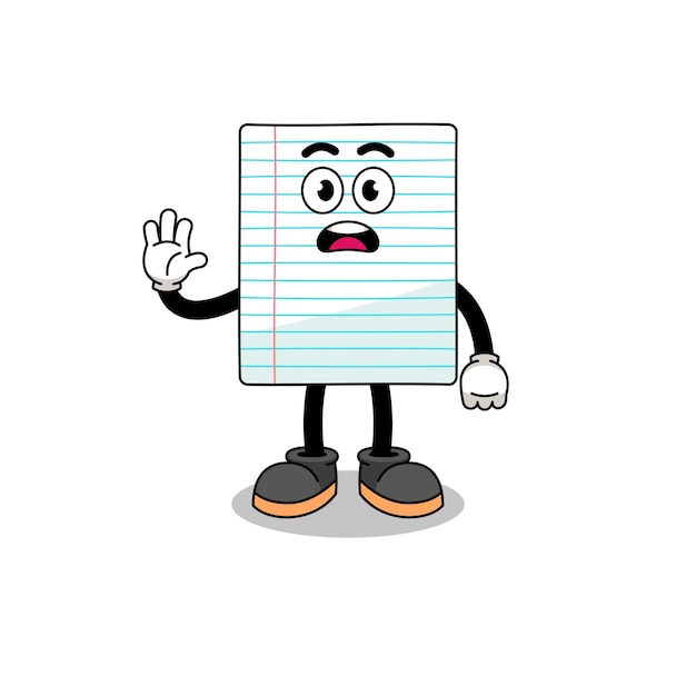 Paper cartoon illustration doing stop hand