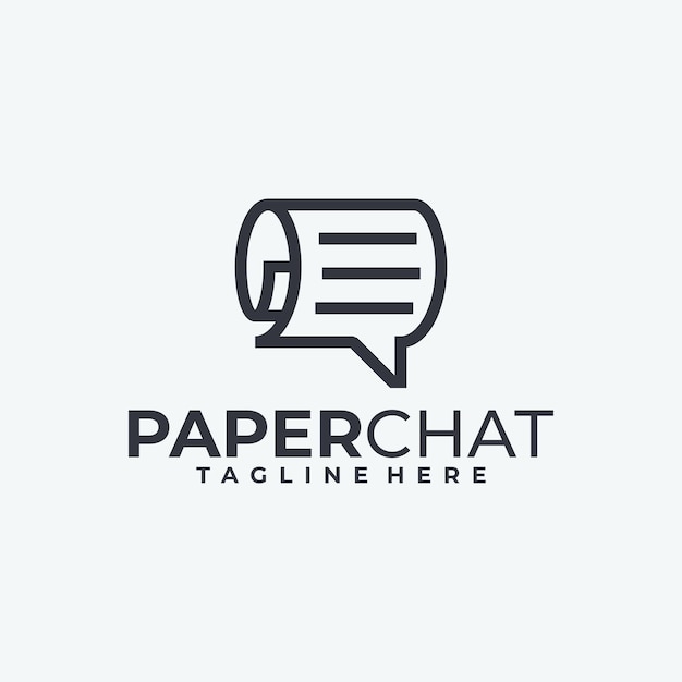 Paper Chat Logo Design Vector Icon, logo combination