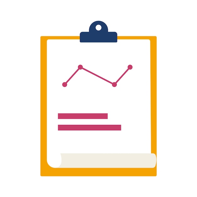 Paper clipboard with statistic business note