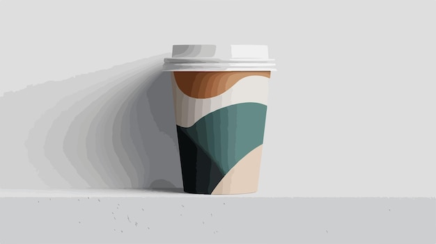 Paper Coffee Cup Mockup Design Flat Vector Isolated