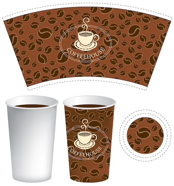 Vector paper coffee cup template