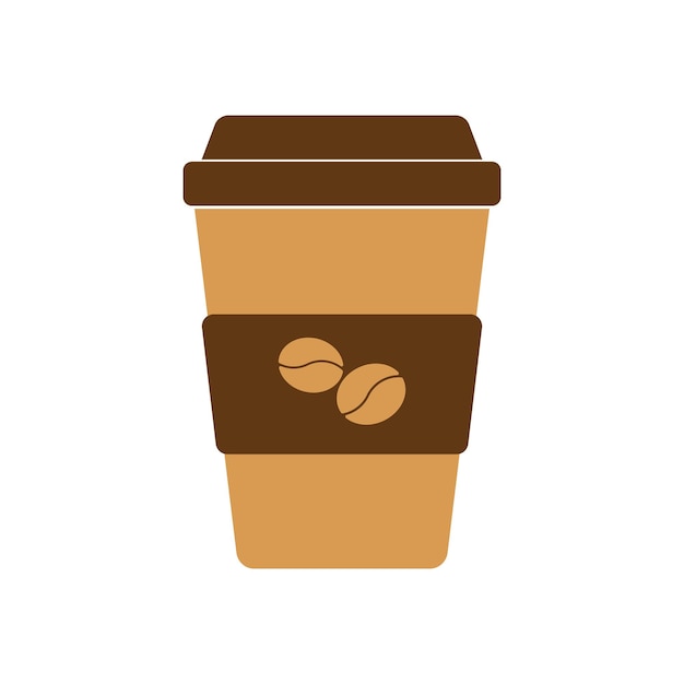 Paper coffee cup vector icon