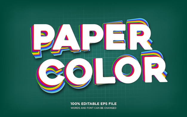 Paper Color editable text style effect