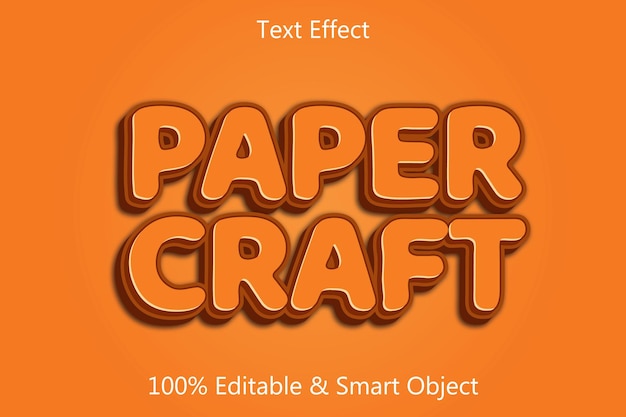 Paper craft editable text effect 3 dimension emboss cartoon style