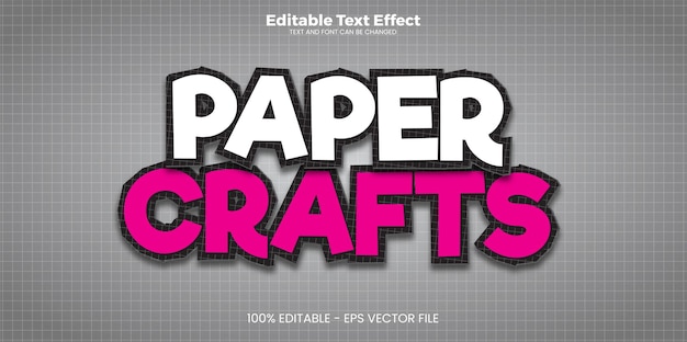 Paper Crafts editable text effect in modern trend style