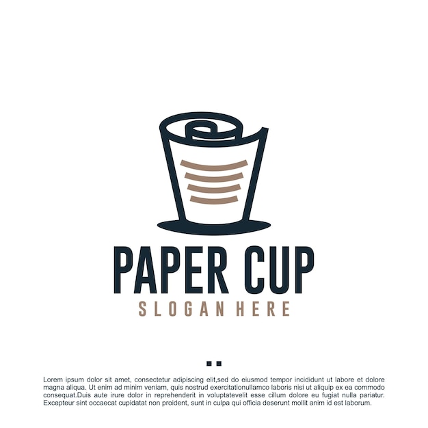 Paper cup , logo design template