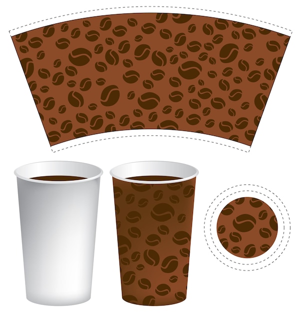 Vector paper cup template for coffee