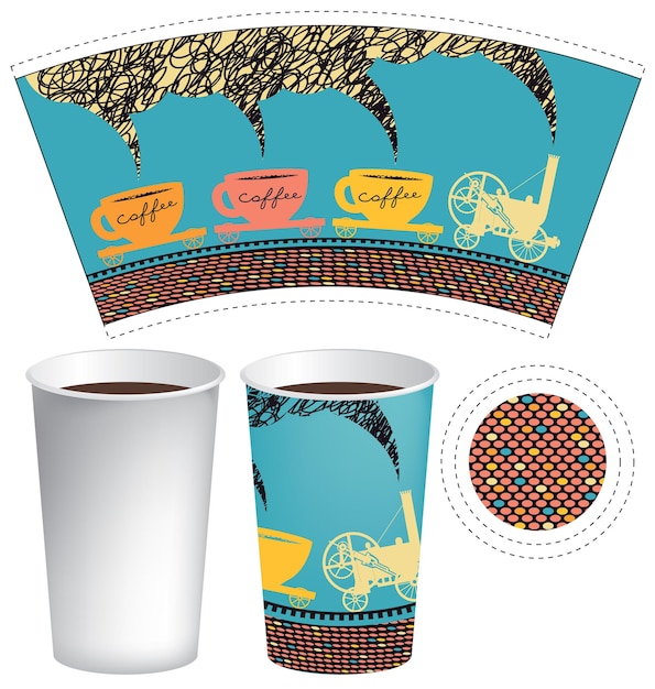 paper cup template for hot drinks