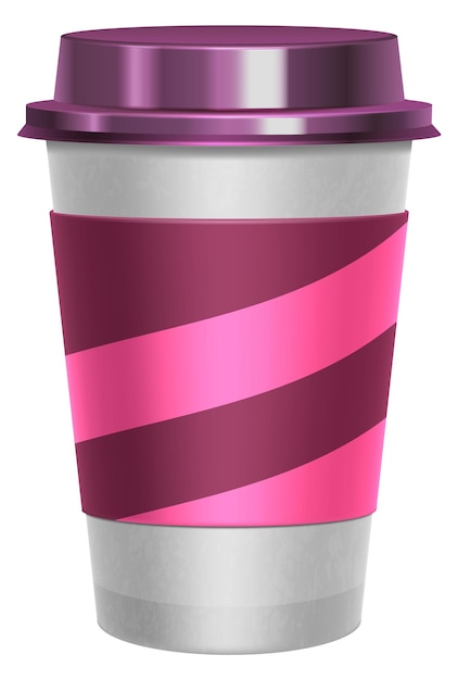 Paper cup with plastic lid mockup Cafe takeaway design