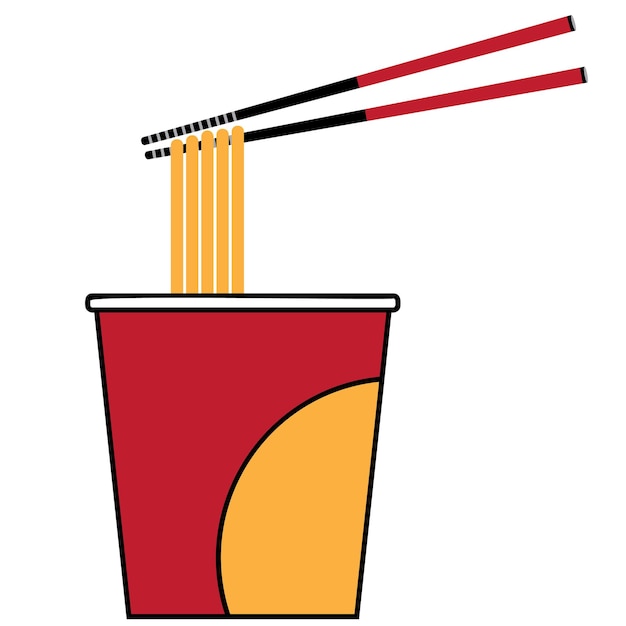 Vector a paper cup with a red and yellow design that says  no