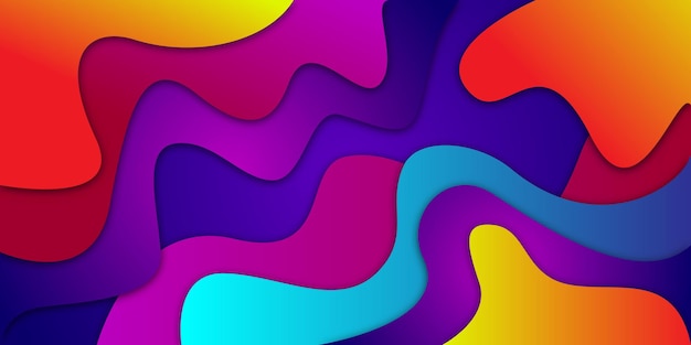 Paper cut colorful background abstract wave shapes trendy 3D design