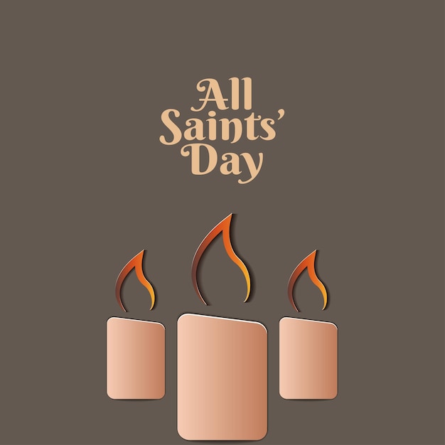 Paper cut postcard all saints day