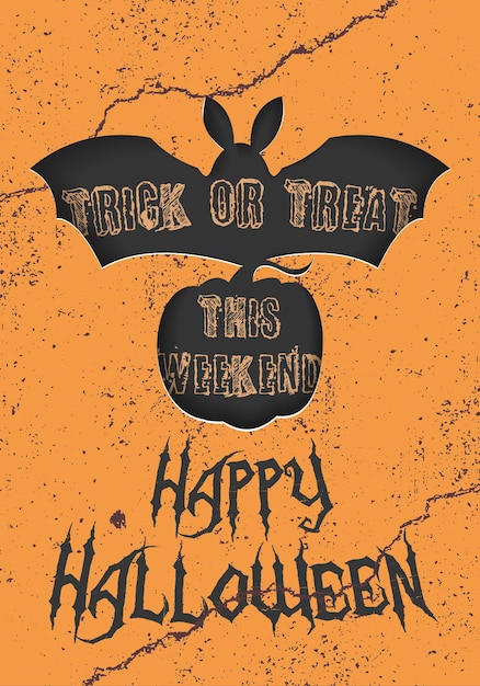 Paper cut postcard happy halloween