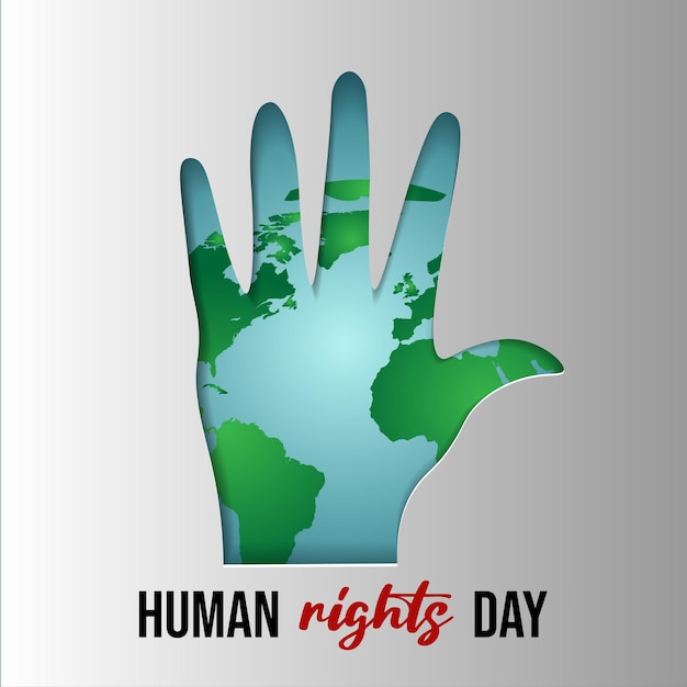 paper cut postcard human rights day