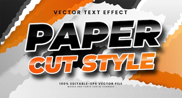 Paper cut style editable text style effect Black color text suitable for craft themes