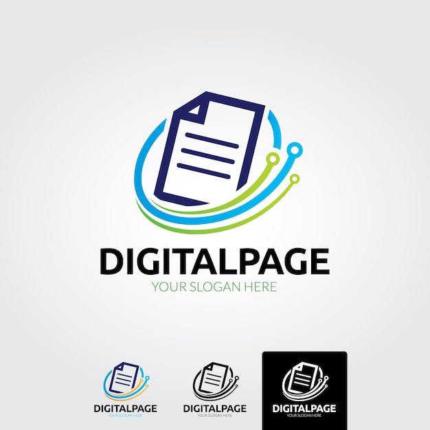 Paper document logo vector for software agency