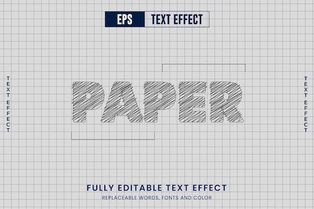 Paper editable text effect