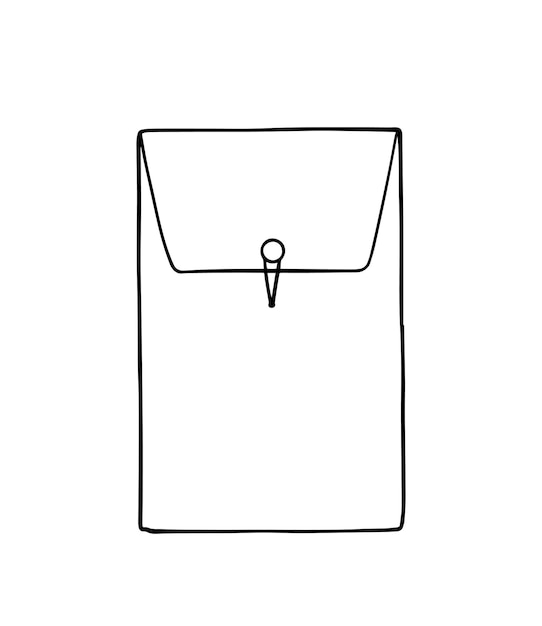 Paper envelope buttoned doodle linear cartoon coloring book