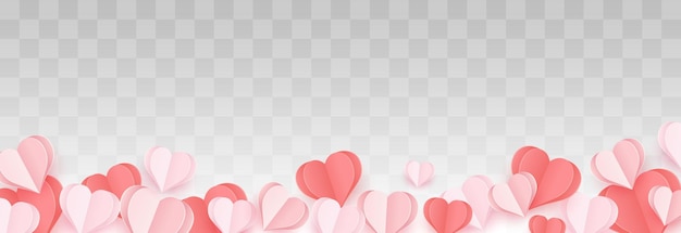 Paper flying hearts isolated on png background, Happy Women's, Mother's, Valentine's Day