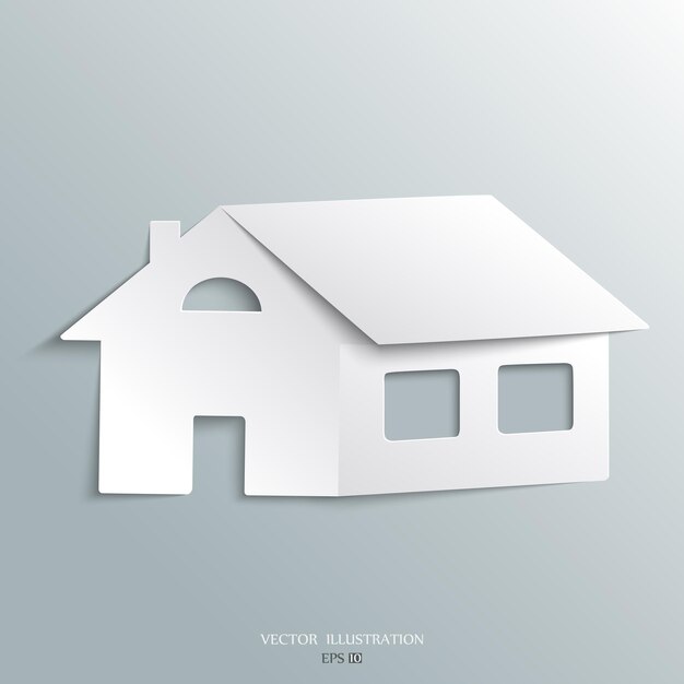 Vector paper house on a white background icon home illustration modern design template