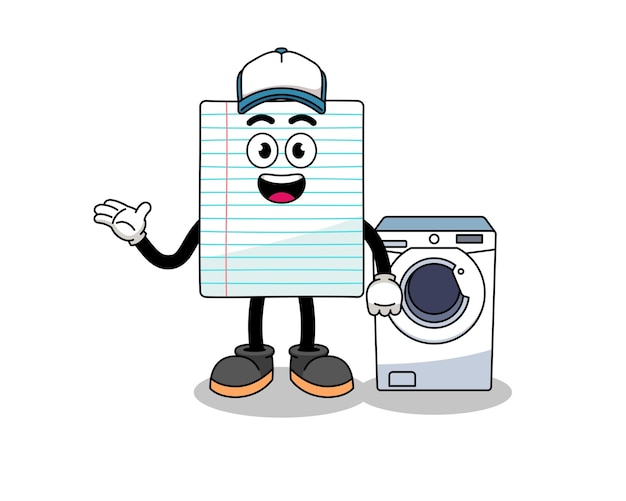 Paper illustration as a laundry man