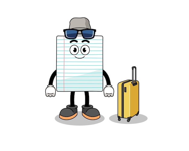 Paper mascot doing vacation