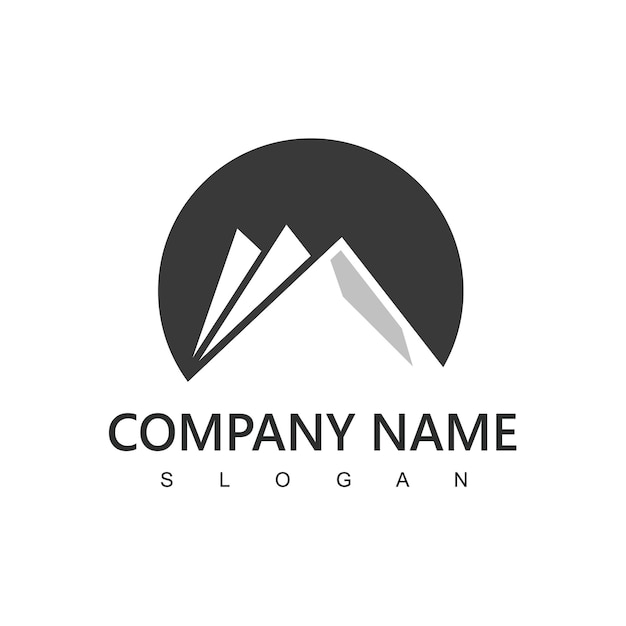 Paper Mountain Logo Design Vector