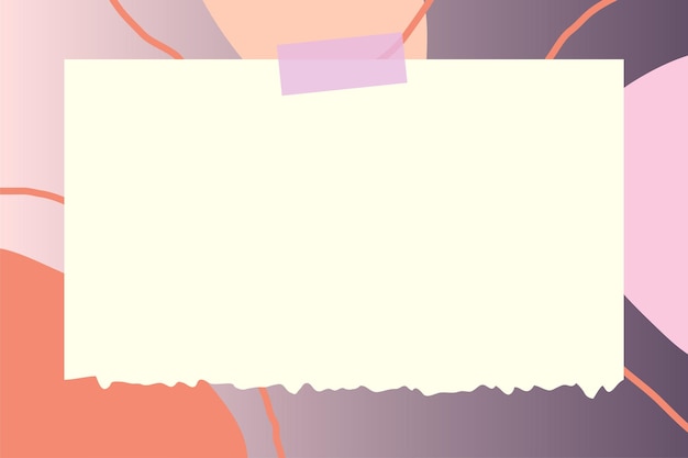 Paper note with abstract doodle and gradient frame background