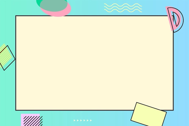 Paper note with memphis element and gradient background