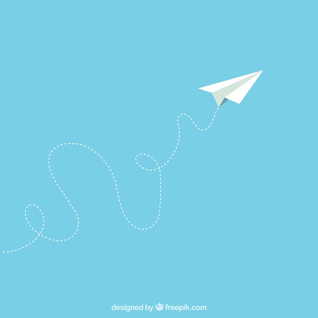 Paper plane in cartoon style