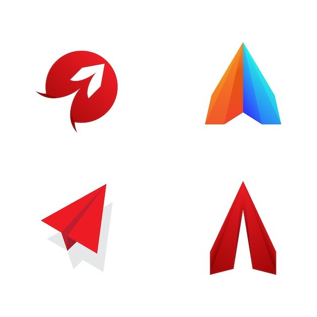 Paper plane Vector icon design illustration Template