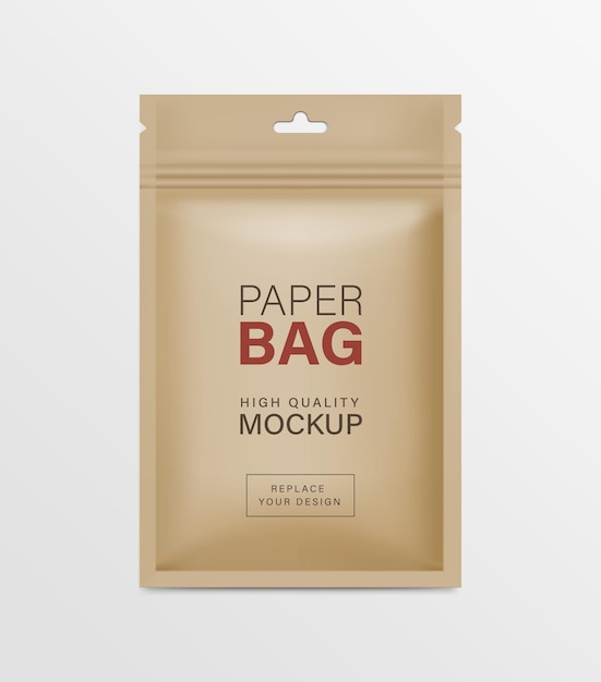 Paper pouch zipper bag packaging mockups