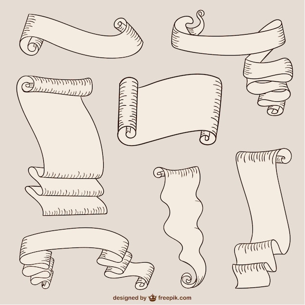 Paper ribbons and scrolls