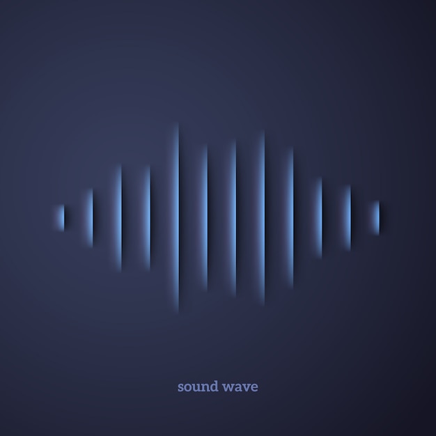 Vector paper sound waveform with shadow