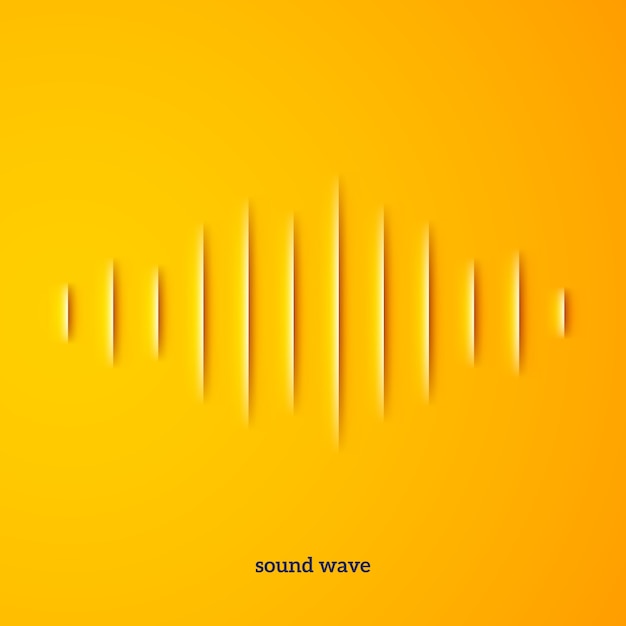 Paper sound waveform with shadow