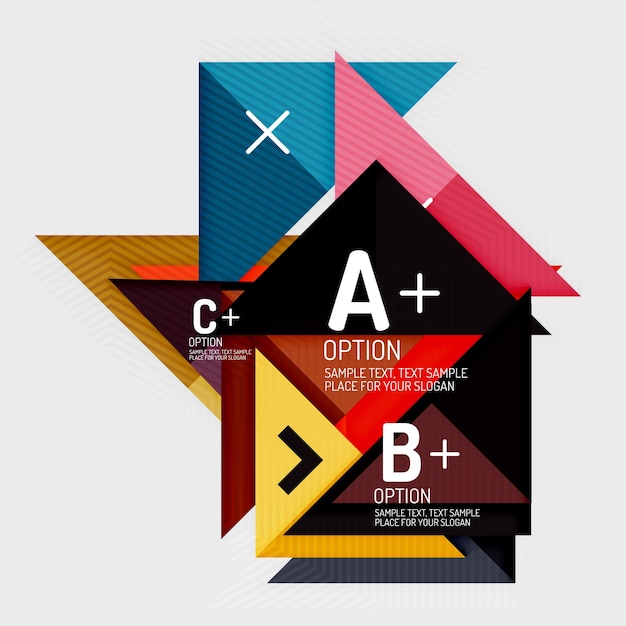 Paper style abstract geometric shapes with infographic options