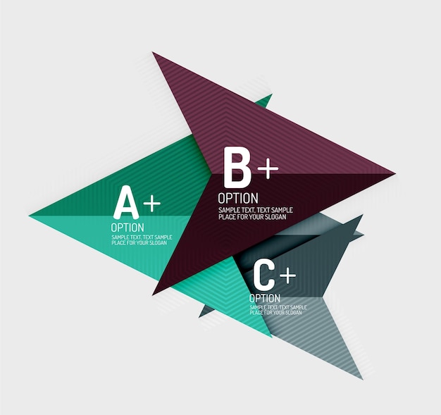 Paper style abstract geometric shapes with infographic options