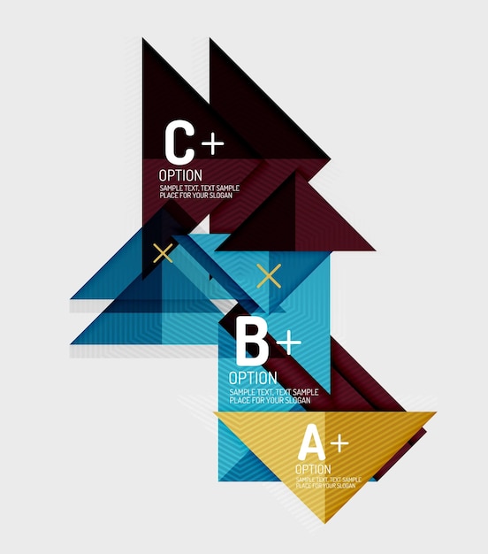 Paper style abstract geometric shapes with infographic options