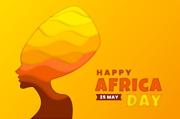 Paper style africa day background