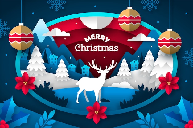 Paper style background for christmas season