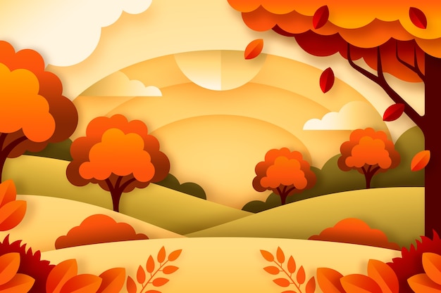 Paper style background for fall season celebration