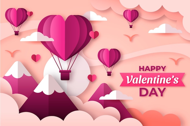 Paper style valentine's day background