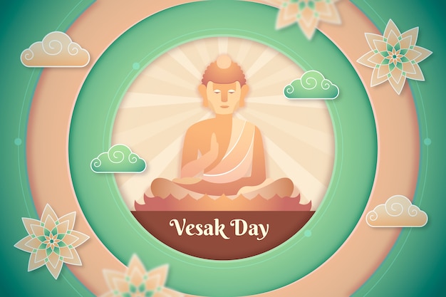 Paper style vesak background